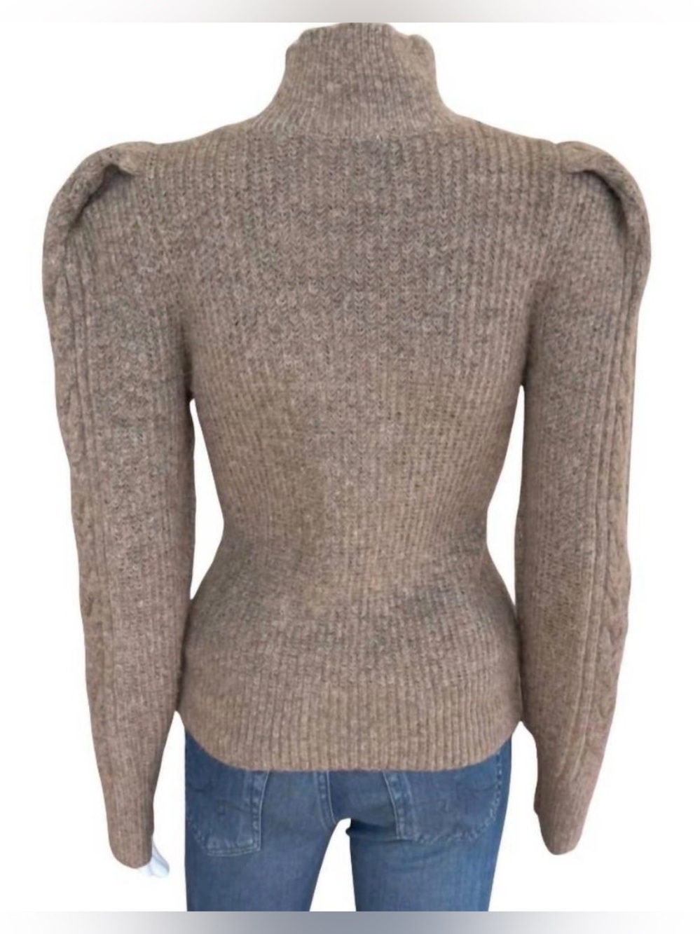INDUSTRY Women’s Brown Puff-Sleeve Knit Sweater - Small - Picture 2 of 8